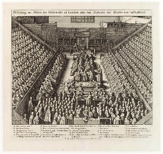 Parliament sentencing Thomas Wentworth, 1st Earl of Strafford' (Thomas Wentworth, 1st Earl of Strafford) by Wenceslaus Hollar