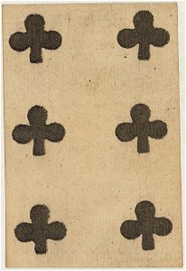 Paris Portrait card deck - 1740-1751 - 6 of Clubs