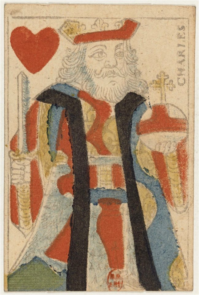 Paris Portrait card deck - 1740-1751 - King of Hearts
