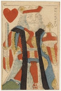 Paris Portrait card deck - 1740-1751 - King of Hearts