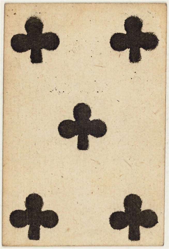 Paris Portrait card deck - 1740-1751 - 5 of Clubs