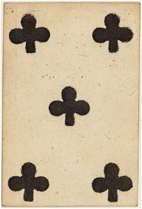 Paris Portrait card deck - 1740-1751 - 5 of Clubs
