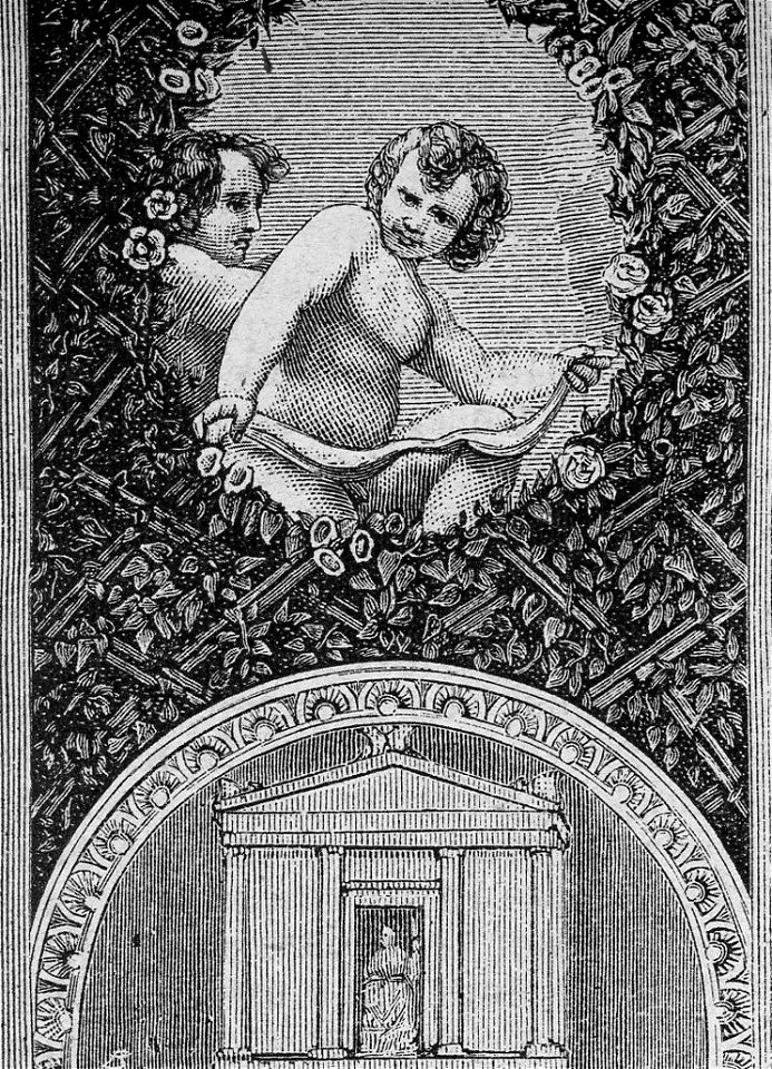 Parma – Dipinto del Correggio, nel Monastero di San Paolo (xilografia)