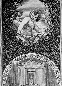 Parma – Dipinto del Correggio, nel Monastero di San Paolo (xilografia)