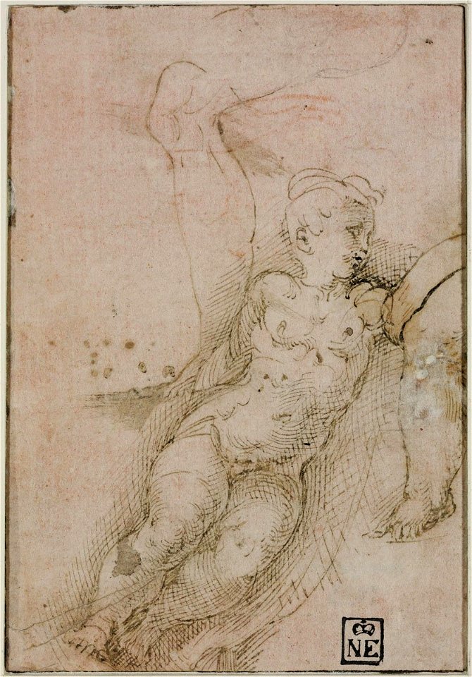 Parmigianino - after - Study of a Naked Child and Studies of Legs, 2133