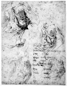 Parmigianino - Four Studies for the Drapery over the Bosom of the Virgin in the Madonna dal collo lungo, NMH 2701968. Free illustration for personal and commercial use.