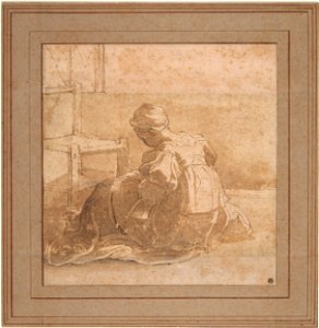 Parmigianino - Girl Seated on the Ground Near a Chair, IV, 46a