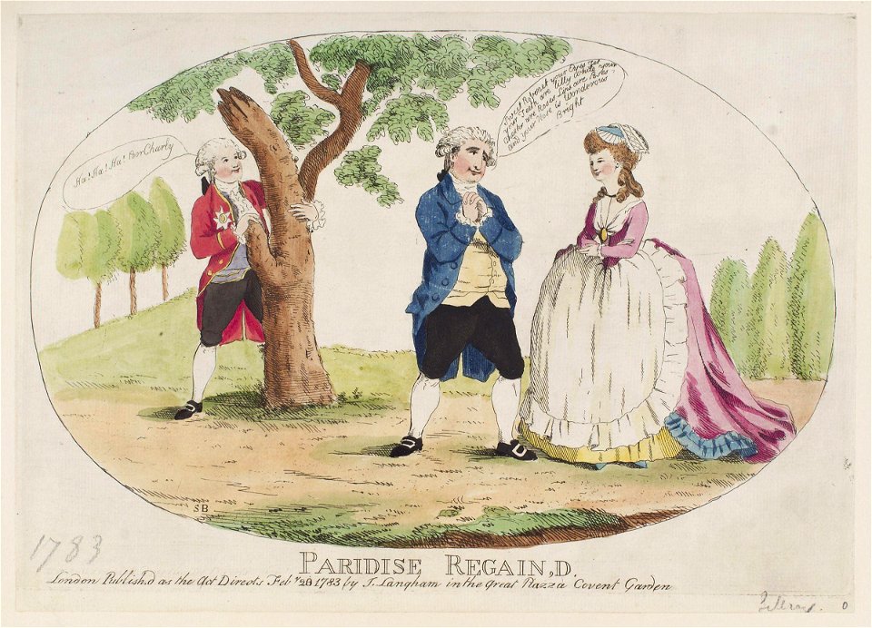 Paridise regain'd' (King George IV; Charles James Fox; Mary Robinson) by James Gillray