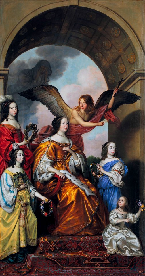 Part of the Triumphal Procession, Amalia and her Daughters watching the Triumph of Frederik Hendrik, by Gerard van Honthorst