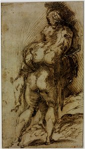 Parmigianino - Study for a Man Carrying Another, 1904