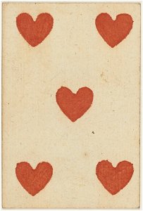 Paris Portrait card deck - 1740-1751 - 5 of Hearts