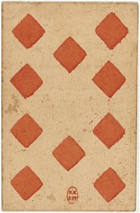 Paris Portrait card deck - 1740-1751 - 10 of Diamonds