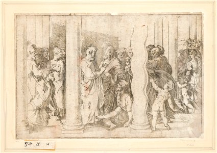 Parmigianino - St Peter and St John healing a lame man at the gate of the Temple c.1523-30, RCIN 853106
