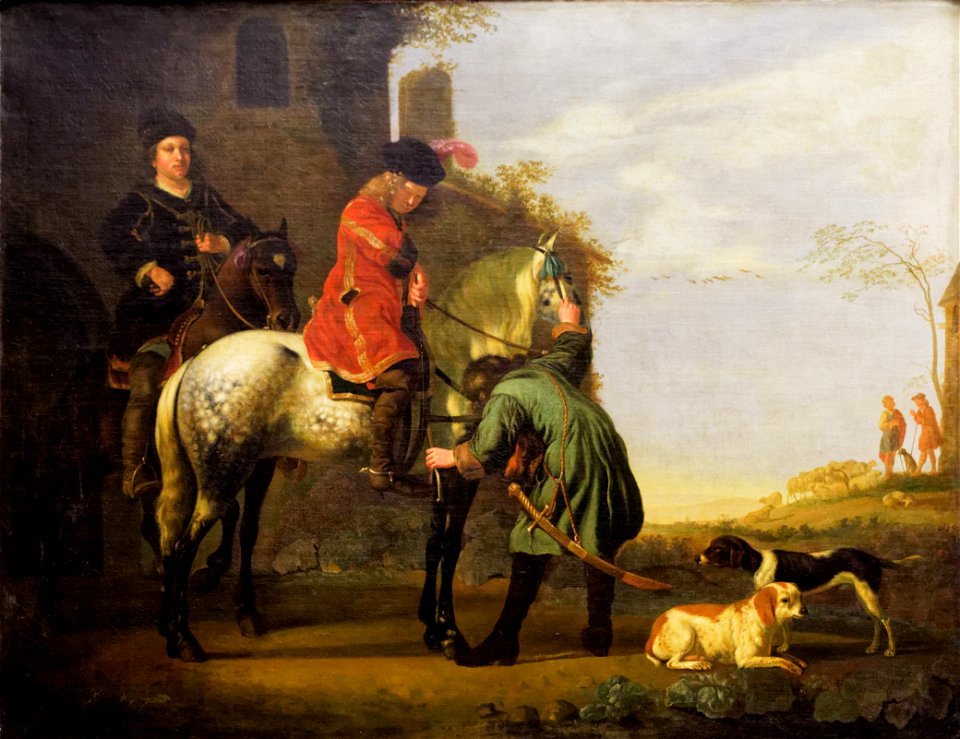Paris - Musée du Louvre - Aelbrecht Cuyp - Le départ pour la promenade à cheval - INV 1191 - 001