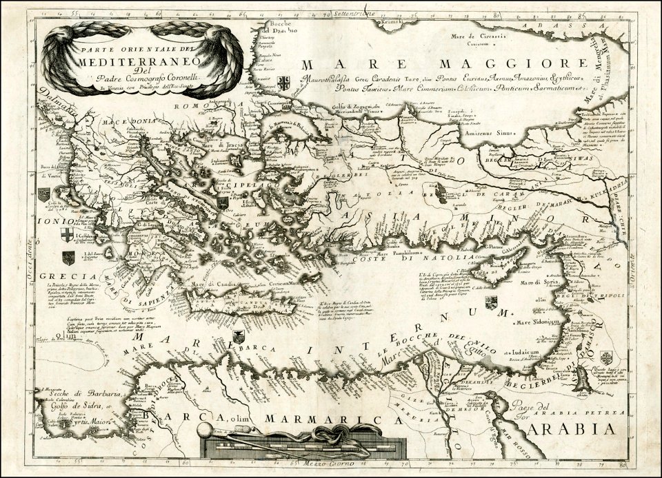 Partie Orientalie De Mediterraneo Del Padre Cosmografo Coronelli
