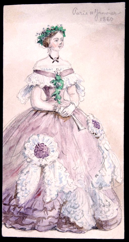 Paris Janvier 1860. Toilette de Mme de Dardel. Fritz von Dardel, 1860 - Nordiska Museet - NMA.0038389