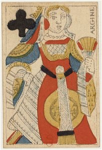 Paris Portrait card deck - 1740-1751 - Queen of Clubs