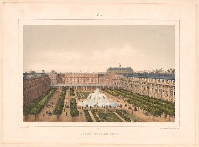 Paris. Jardin du Palais Royal - Ph. Benoist del. ; Imp. Lemercier, R de Seine 57, Paris. LCCN2016652451