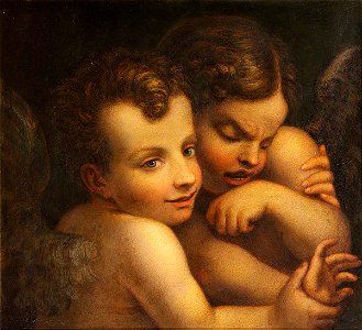 Parmigianino (1503-1540) (after) - The Heads of Two Amorini, One Smiling, the Other Crying - 609070 - National Trust