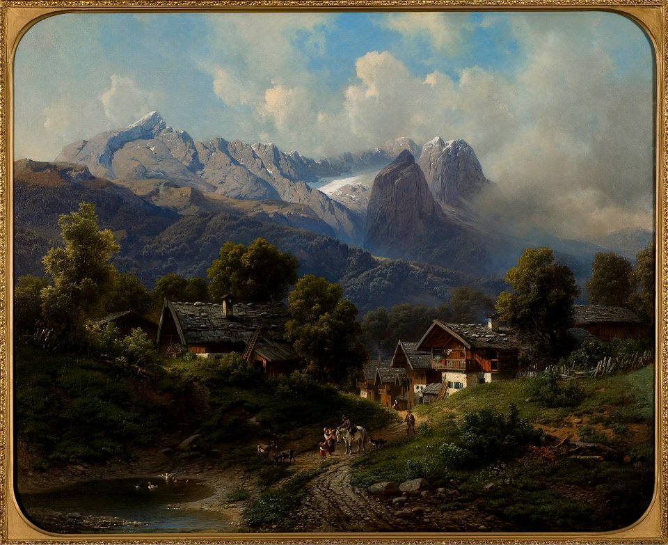 Partenkirchen in Bavaria at Sunrise (Karl Millner) - Nationalmuseum - 22272