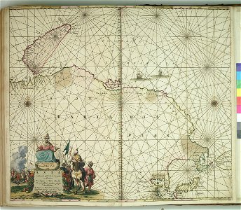 Pascaarte vande noord oost cust van Asia verthoonende in sich alle de zee-custen van Tartarien, van Japan tot Nova Zemla RMG F8173
