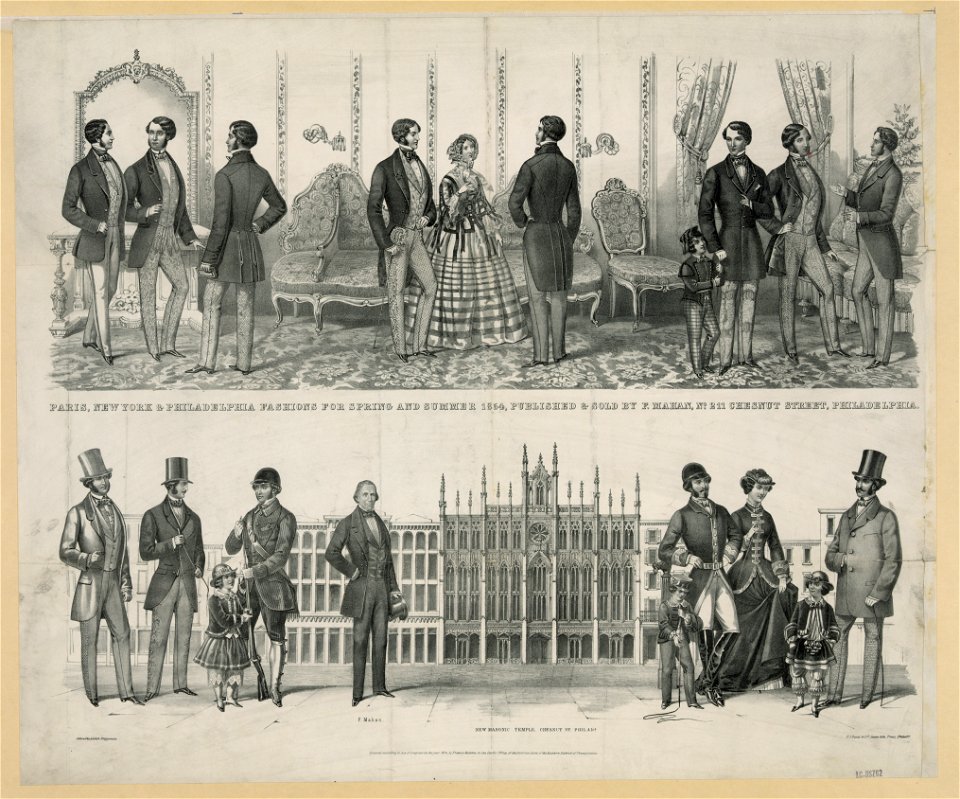 Paris, New York & Philadelphia fashions for spring and summer 1854, published & sold by F. Mahan, no. 211 Chestnut Street, Philadelphia. LCCN2003655770