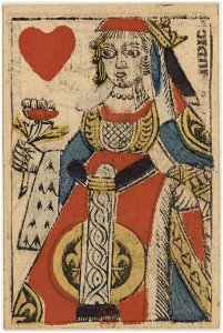Paris Portrait card deck - 1740-1751 - Queen of Hearts