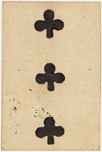 Paris Portrait card deck - 1740-1751 - 3 of Clubs