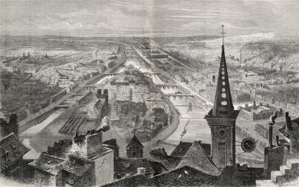Paris à vol d'oiseau, Illustration, 1852