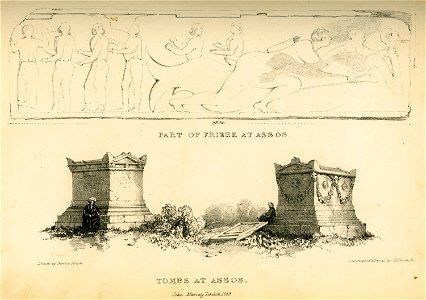Part of frieze at Assos Tombs at Assos - Fellows Charles - 1839