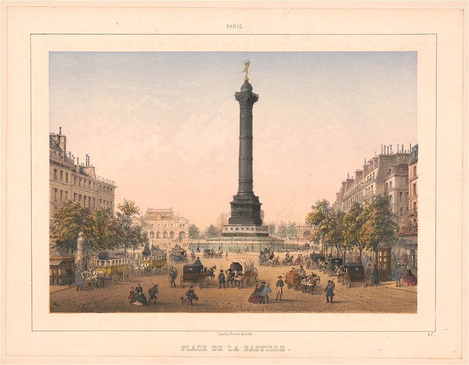 Paris. Place de la Bastille - Charles Rivière del. et lith. LCCN2016652463