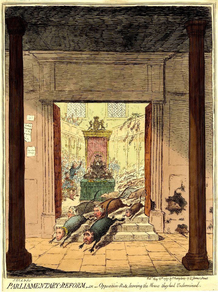 Parliamentary-reform,-or-opposition-rats, leaving the house they had undermined. (BM 1868,0808.6634)