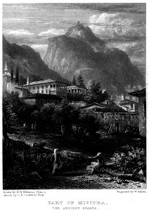 Part of Misitra, the Ancient Sparta engraving by William Miller after H W Williams