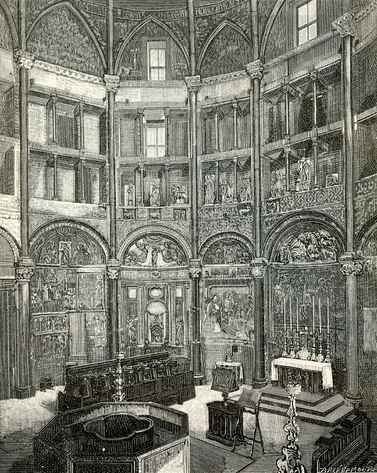 Parma Battistero l’interno xilografia