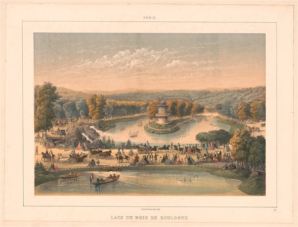 Paris. Lacs du Bois de Boulogne - Charles Rivière del. et lith. LCCN2016652456