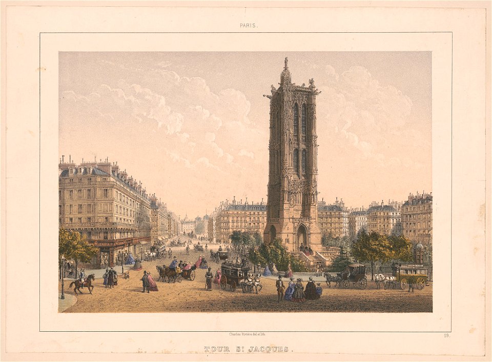 Paris. Tour St. Jacques - Charles Rivière del. et lith. LCCN2016652465