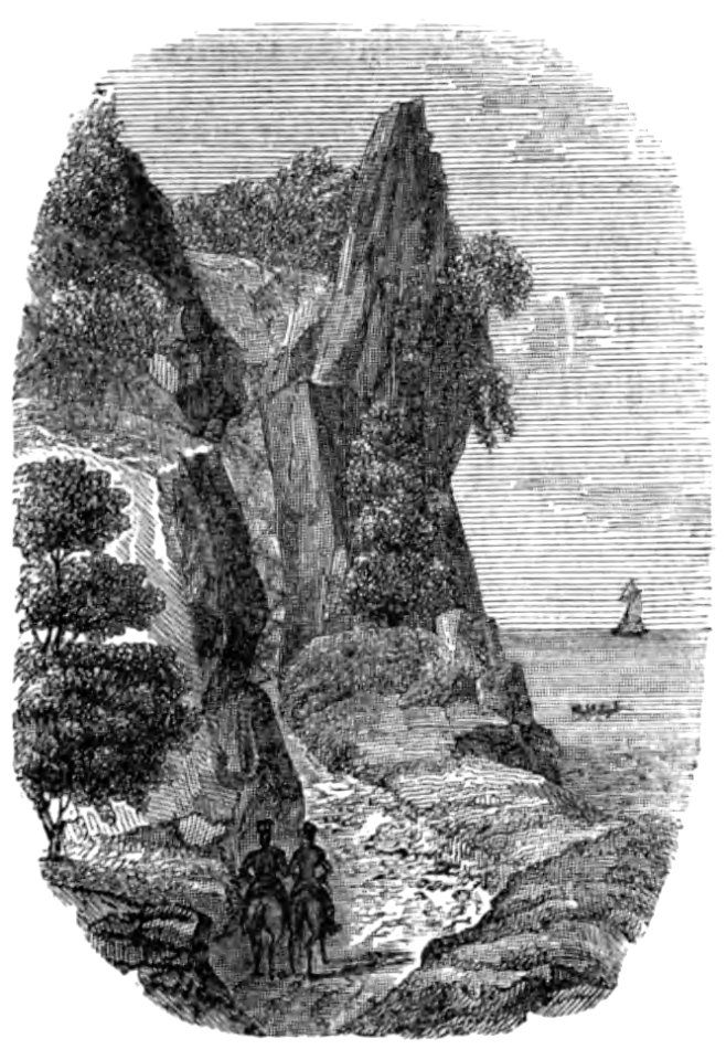 Passage of the Merdven. Edmund Spencer. Travels in Circassia, Krim-Tartary &c. 1838. P.34