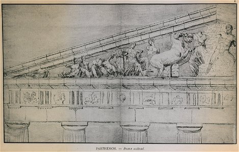 Parthénon, fronton occidental - Omont Henri Auguste - 1898