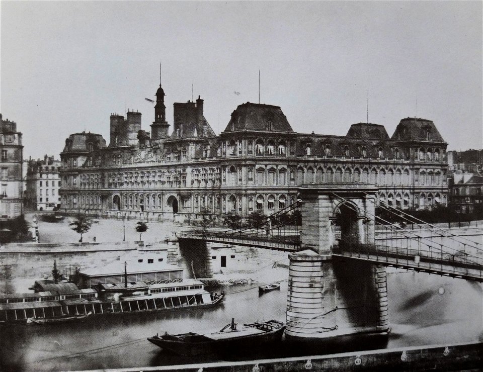 Passerelle d'Arcole vers 1852 Edouard Baldus