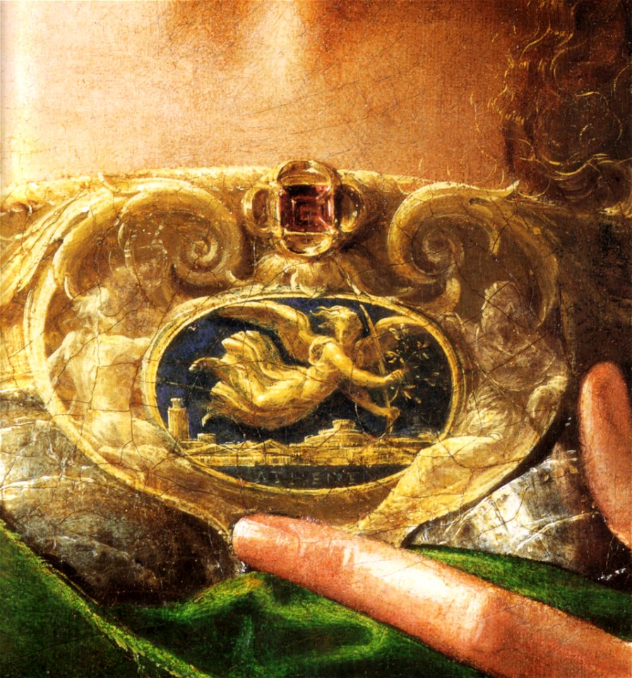 Parmigianino, minerva, dettaglio