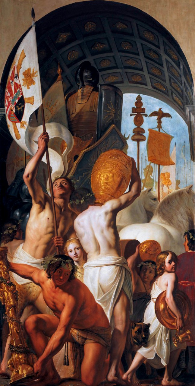 Part of the Triumphal Procession, with Standard-Bearers and Spoils of War, by Pieter de Grebber