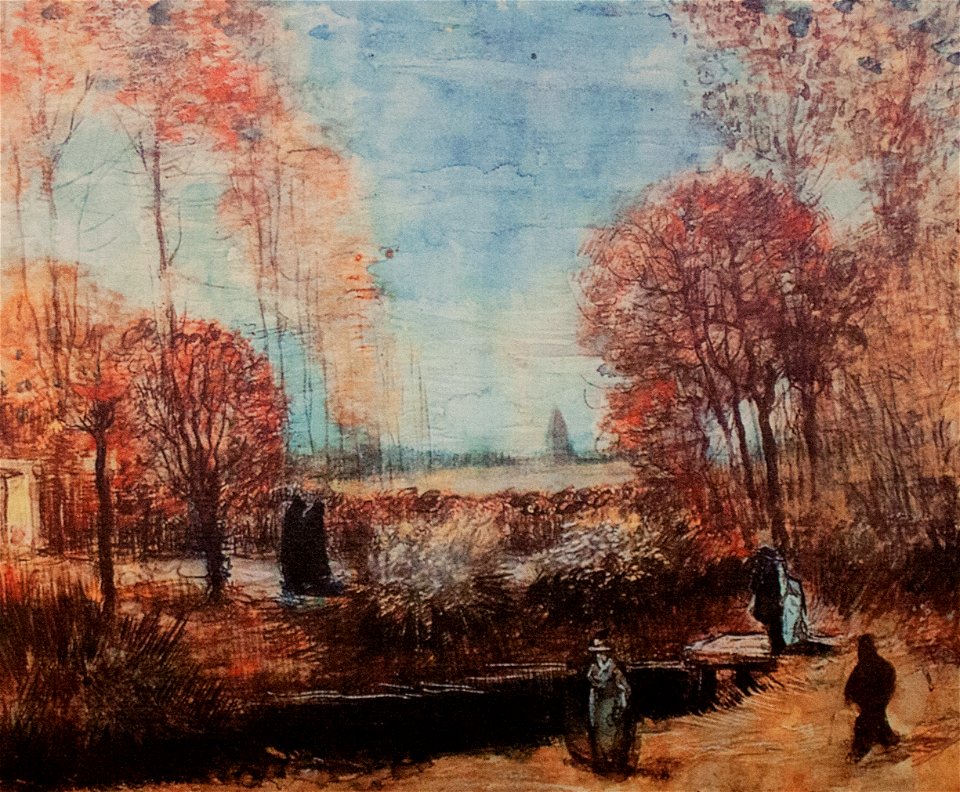 Parsonage Garden in Nuenen with Pond and Persons (destroyed) - My Dream