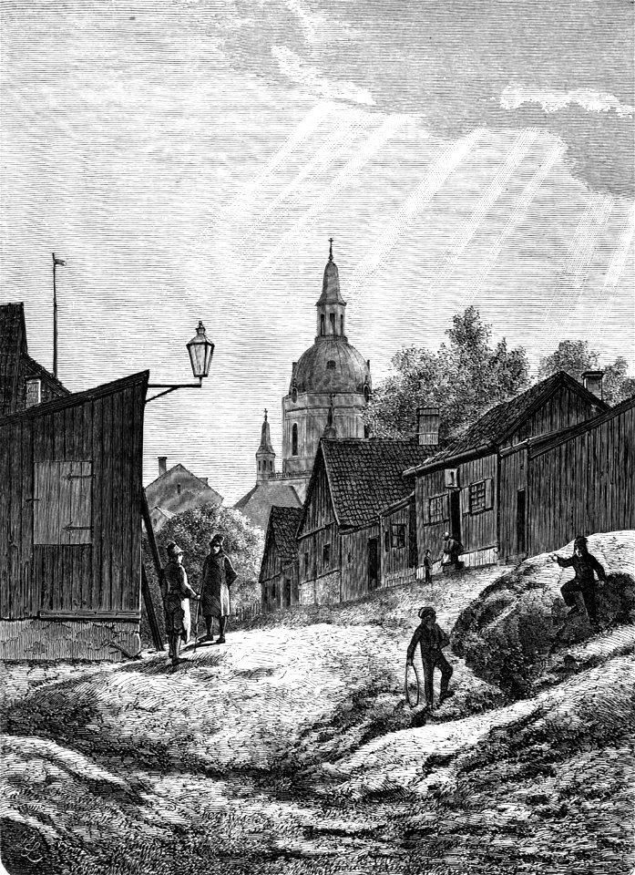 Parti af Katharina Östra Kvarngatan i Stockholm