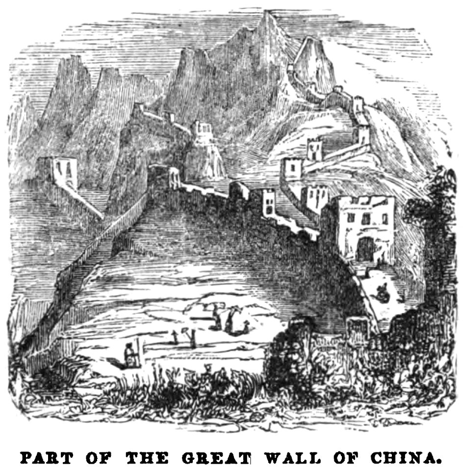 Part of the Great Wall of China (April 1853, X, p.41) - Copy. Free illustration for personal and commercial use.