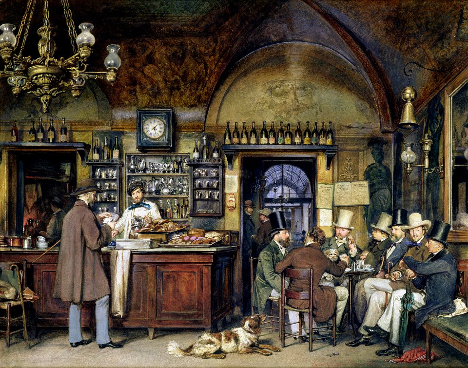 Ludwig Passini - Künstler im Cafe Greco in Rom