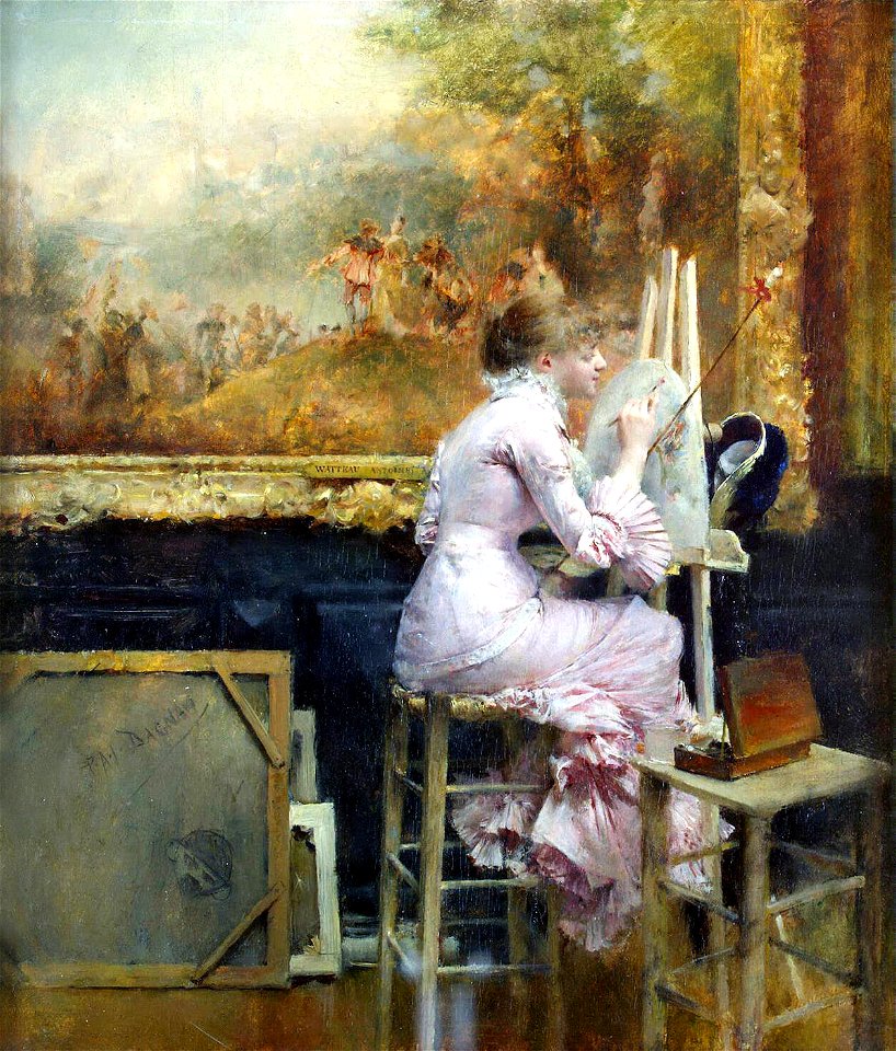 Pascal Dagnan-Bouveret - Watercolourist in the Louvre
