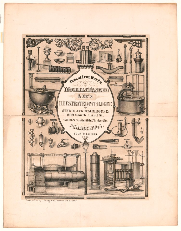 Pascal iron works. Morris, Tasker & Co's illustrated catalogue... Philadelphia fourth edition. 1861 LCCN2004667256