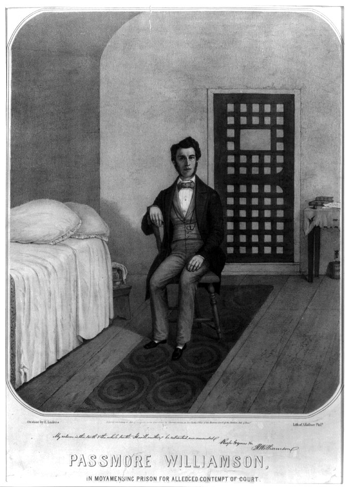 Passmore Williamson, in Moyamensing Prison for alledged contempt of court LCCN2003689277