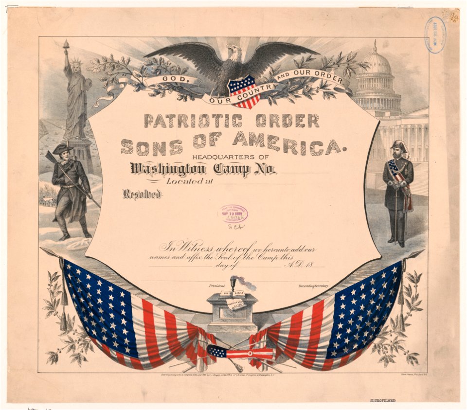 Patriotic order sons of America LCCN2012649664