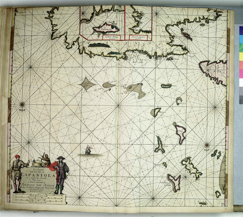 Pas kaart van de noord kust van Espaniola met d Eylanden daar benoorden RMG F8153